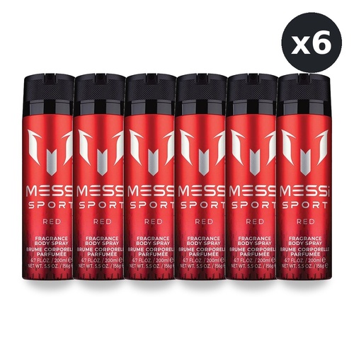 Messi Sport Red Body Spray 200ml Pack of 6