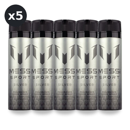 Messi Sport Silver Body Spray 200ml Pack of 5