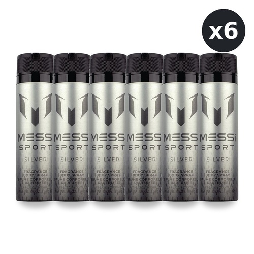 Messi Sport Silver Body Spray 200ml Pack of 6