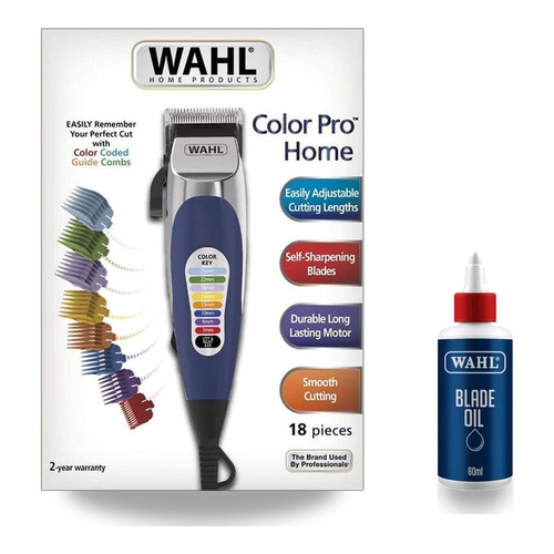 Wahl Color Pro Home Corded Hair Clipper Kit + Blade Oil Care Kit