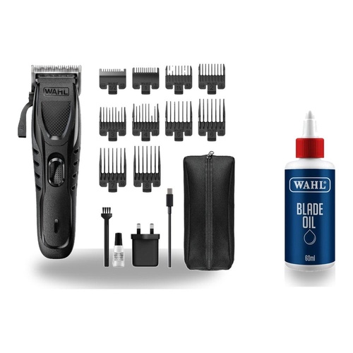 Wahl Fast-Clip Rechargeable Cordless Hair Clipper + Blade Oil Care Kit