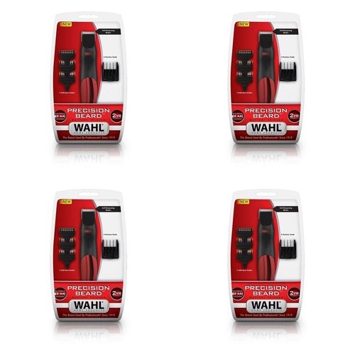 Wahl Precision Beard Battery Trimmer with 6-Position Guide & 3 Guide Combs Pack of 4