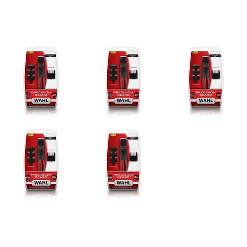 Wahl Precision Beard Battery Trimmer with 6-Position Guide & 3 Guide Combs Pack of 5