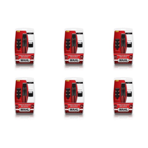Wahl Precision Beard Battery Trimmer with 6-Position Guide & 3 Guide Combs Pack of 6