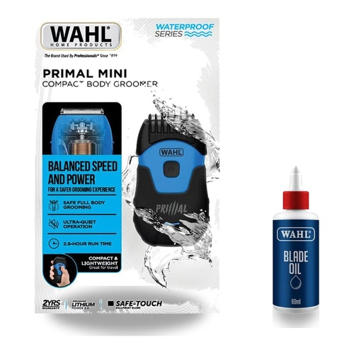 Wahl Primal Mini Rechargeable Body Groomer + Blade Oil Care Kit
