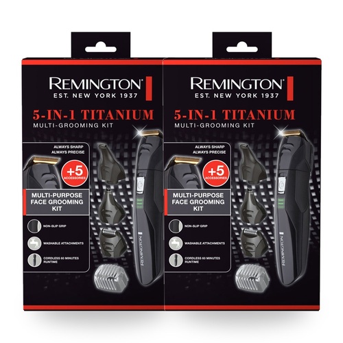 Remington 5 in 1 Titanium Multi Grooming Kit Pack of 2