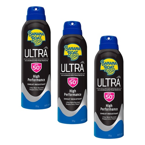 Banana Boat Ultra Clear Spray SPF50+ 175g Pack of 3