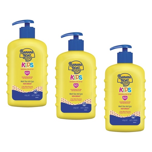 Banana Boat Kids Sunscreen Lotion SPF 50+ 400g Pack of 3