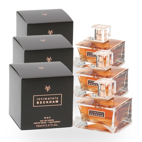 David Beckham Intimately Beckham for Men Eau De Toilette EDT Spray 75ml Pack of 3