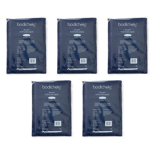 Bodichek Reusable Hot/Cold Gel Pack Large 28x18cm Bundle of 5
