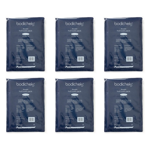 Bodichek Reusable Hot/Cold Gel Pack Large 28x18cm Bundle of 6