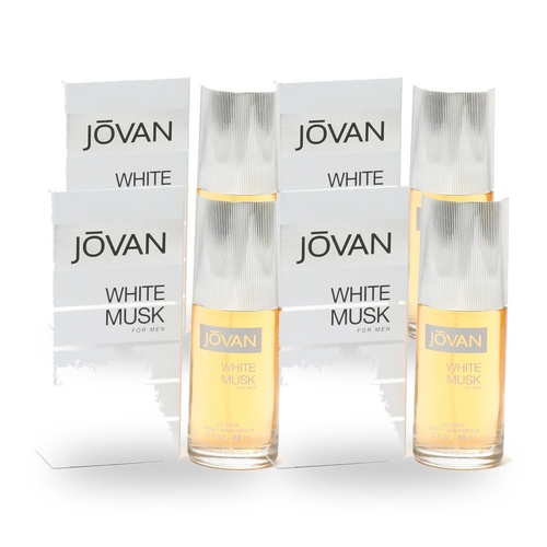 Jovan White Musk for Men Eau De Cologne EDC Spray 88ml Pack of 4