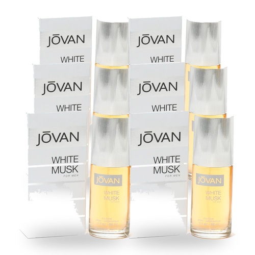 Jovan White Musk for Men Eau De Cologne EDC Spray 88ml Pack of 6