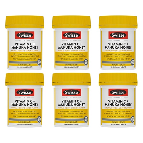 Swisse Ultiboost Vitamin C + Manuka Honey 120 Tablets Pack of 6