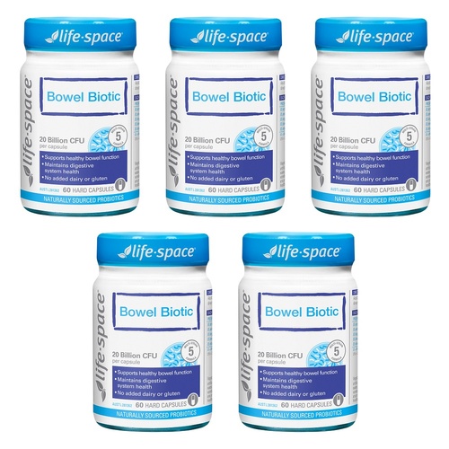 Life-Space Bowel Biotic 60 Capsules Pack of 5