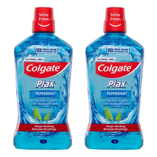 Colgate Plax Alcohol Free Peppermint Mouthwash 1L x 3 Bundle of 2
