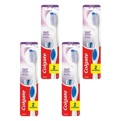Colgate 360 Sensitive Pro-Relief Toothbrush Extra Soft 2 Pack Bundle of 4
