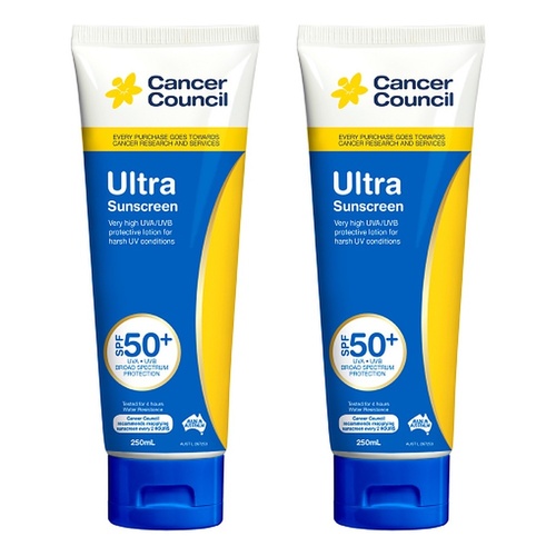 Cancer Council Ultra Sunscreen SPF 50+ 250mL Pack of 2