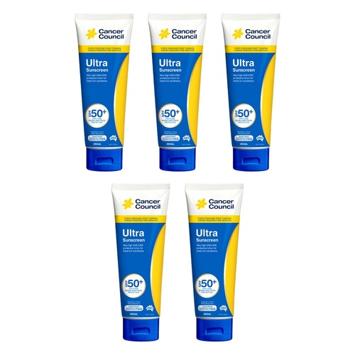 Cancer Council Ultra Sunscreen SPF 50+ 250mL Pack of 5
