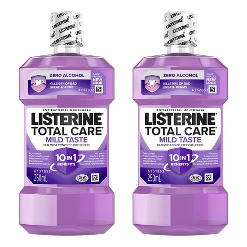 Listerine Total Care Zero Antibacterial Mouthwash 250mL Pack of 2