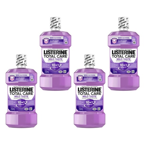 Listerine Total Care Zero Antibacterial Mouthwash 250mL Pack of 4