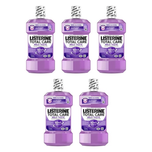 Listerine Total Care Zero Antibacterial Mouthwash 250mL Pack of 5