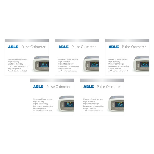 Able Fingertip Pulse Oximeter Pack of 5
