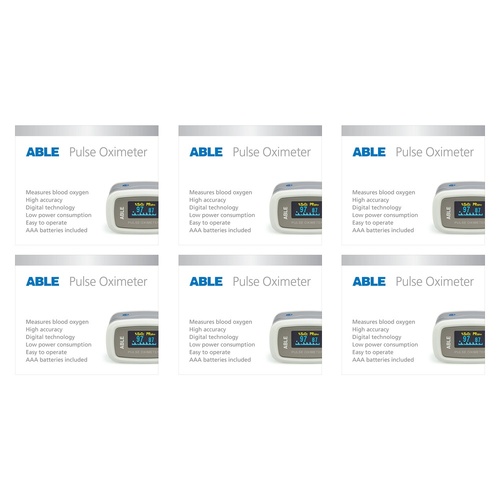 Able Fingertip Pulse Oximeter Pack of 6