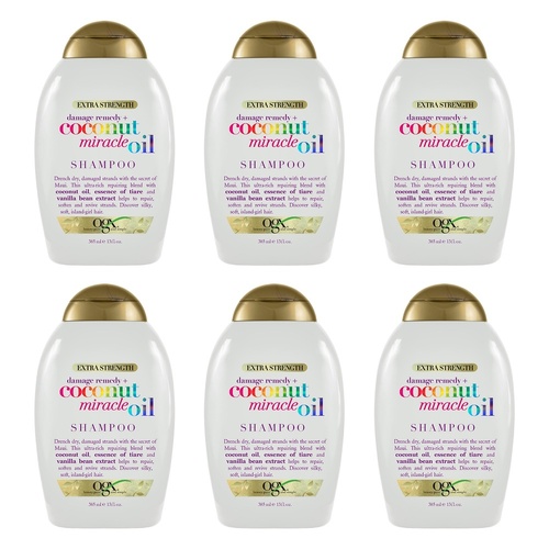 OGX Damage Remedy+ Coconut Miracle Oil Shampoo Extra Strength 385mL Pack of 6