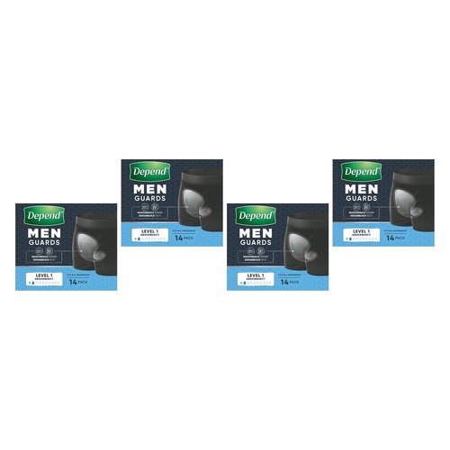 Depend Shields for Men Light 14 Pack x 6 Bundle of 4
