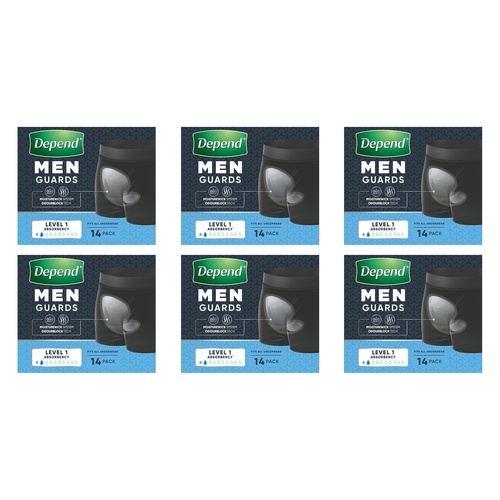 Depend Shields for Men Light 14 Pack x 6 Bundle of 6