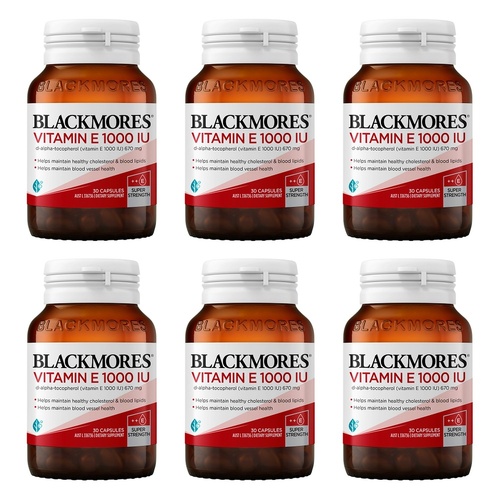 Blackmores Vitamin E 1000 IU 30 Capsules Pack of 6