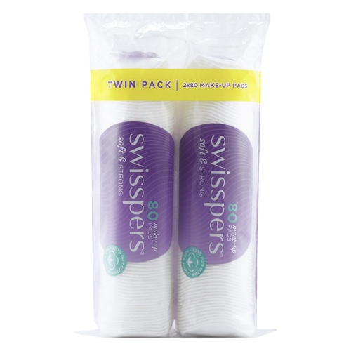 Swisspers Make-Up Pads Twin Pack 160 Pack