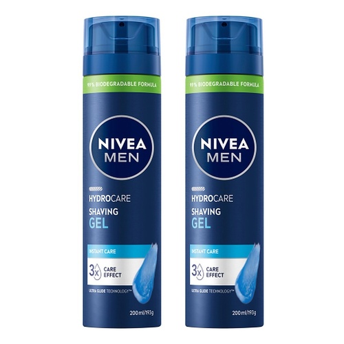 NIVEA Men Protect & Care Moisturising Shaving Gel 200mL Pack of 2