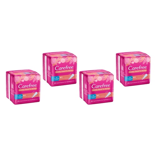 Carefree Barely There G-String Liners 24 Pack x 12 Bundle of 4