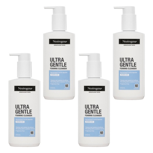 Neutrogena® Ultra Gentle Foaming Face Cleanser 200mL Pack of 4