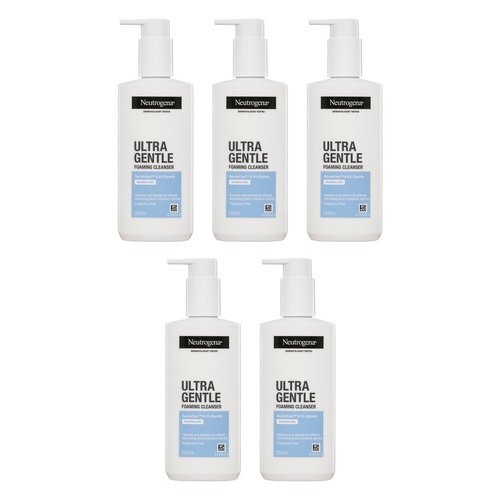 Neutrogena® Ultra Gentle Foaming Face Cleanser 200mL Pack of 5