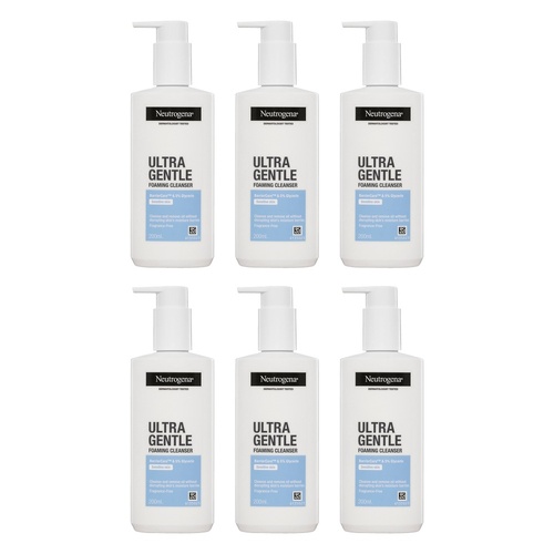 Neutrogena® Ultra Gentle Foaming Face Cleanser 200mL Pack of 6