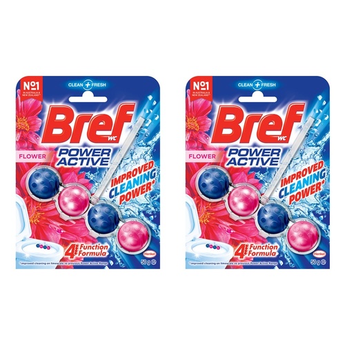 Bref Power Active Flower Blossom Rim Block Toilet Cleaner 50g x 6 Bundle of 2
