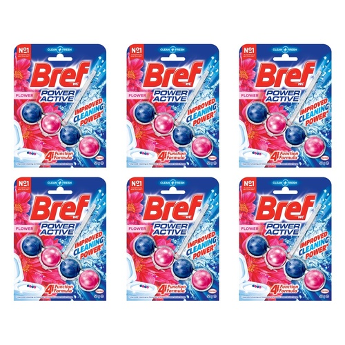 Bref Power Active Flower Blossom Rim Block Toilet Cleaner 50g x 6 Bundle of 6