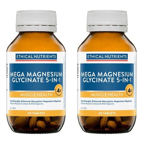 Ethical Nutrients Mega Magnesium Glycinate 5-in-1 60 Tablets Pack of 2