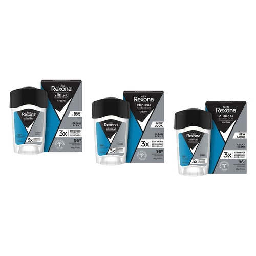 Rexona Men Clinical Protection Antiperspirant Clean Scent 45mL Pack of 3