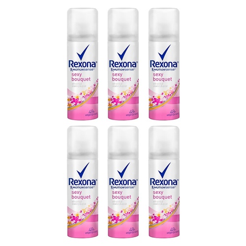 Rexona Antiperspirant Aerosol Deodorant Sexy Bouquet 50mL Pack of 6