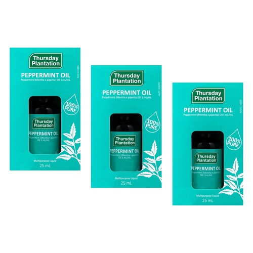 Thursday Plantation 100% Pure Peppermint Oil 25mL Pack of 3