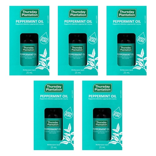 Thursday Plantation 100% Pure Peppermint Oil 25mL Pack of 5