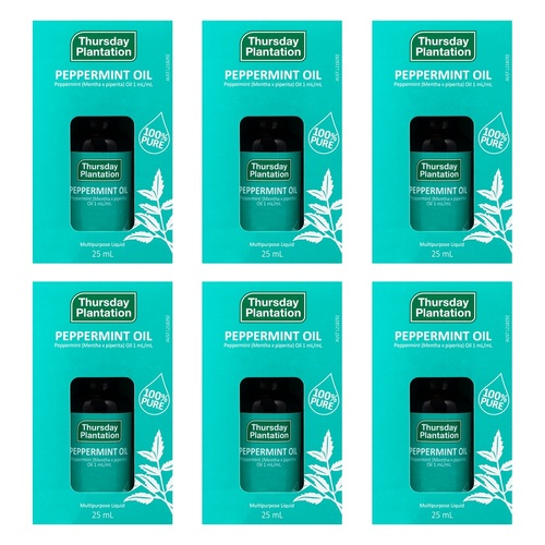 Thursday Plantation 100% Pure Peppermint Oil 25mL Pack of 6