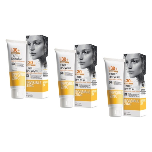 Invisible Zinc Tinted Daywear SPF30+ Medium 50g Pack of 3