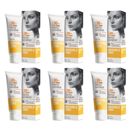Invisible Zinc Tinted Daywear SPF30+ Medium 50g Pack of 6
