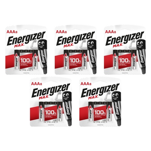 Energizer Max AAA Alkaline Batteries 8 Pack Bundle of 5