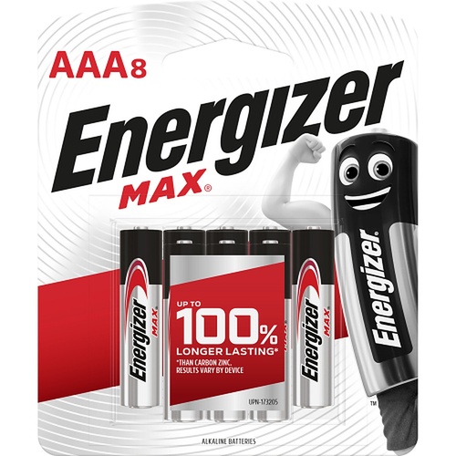 Energizer Max AAA Alkaline Batteries 8 Pack